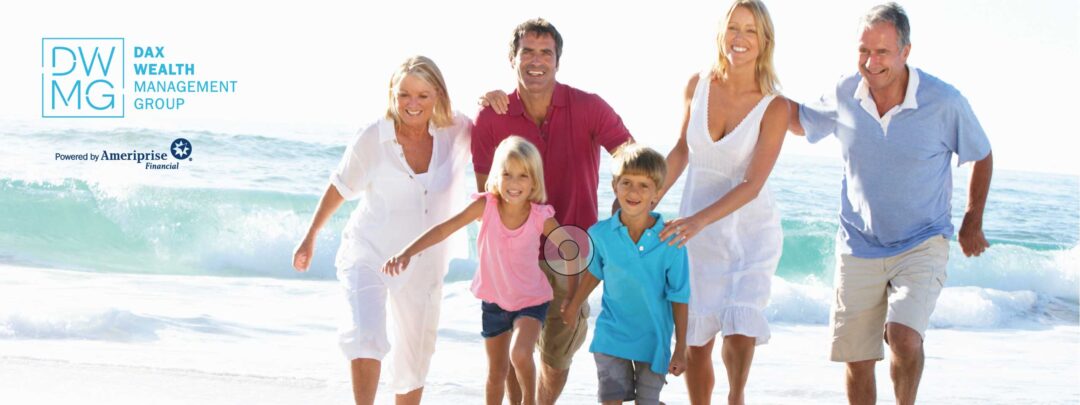 family running on the beach