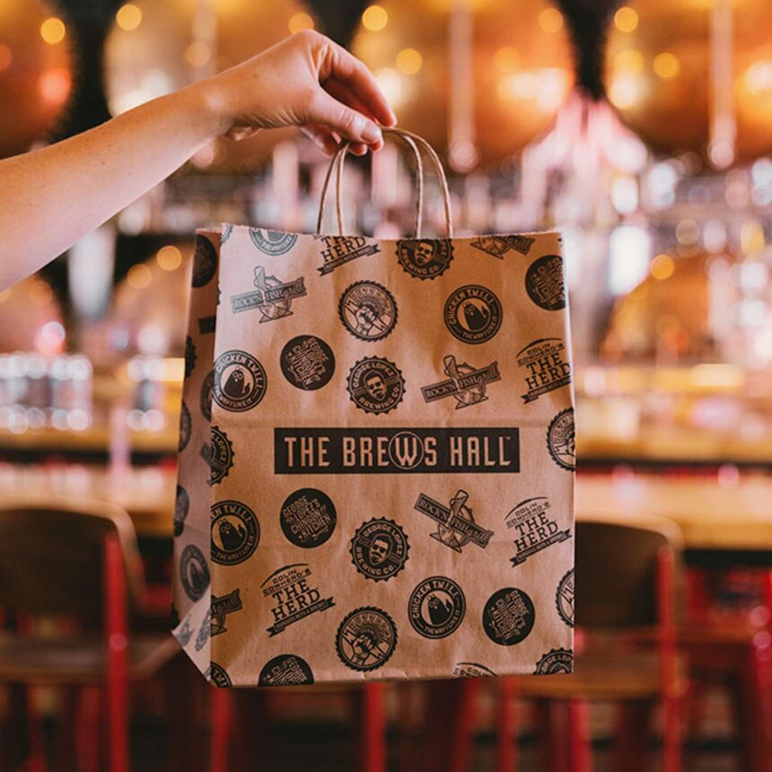 The Brews Hall takeout bag